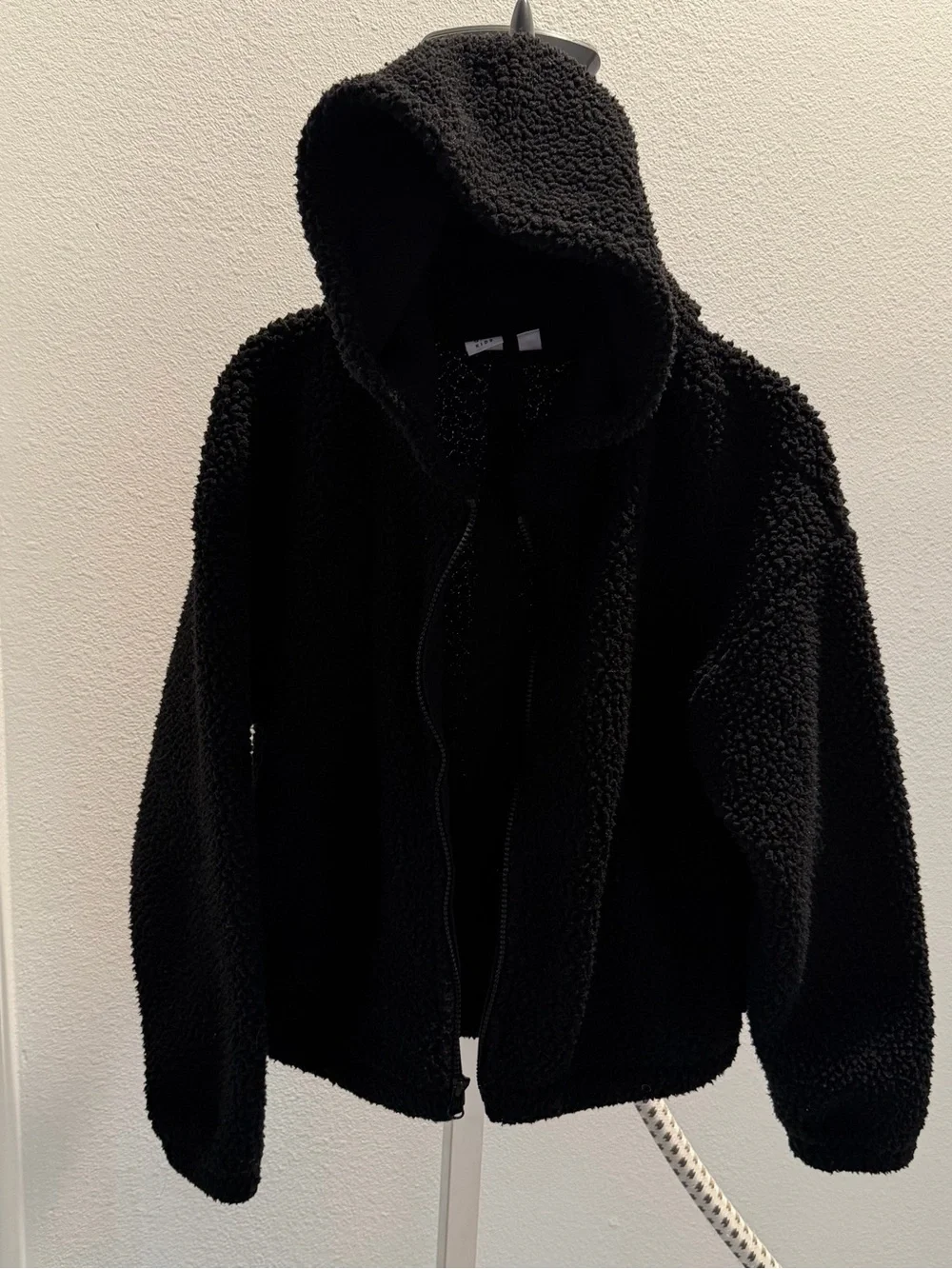 GAP Black Teddy Sherpa Zip Hoodie